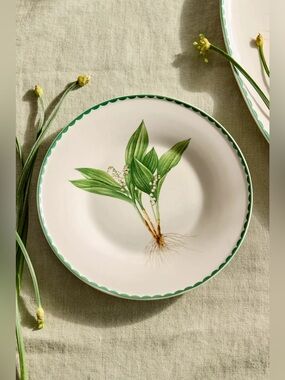 NEW Anthropologie by Terrain Spring Botanical Stoneware Plate Lily of the Valley